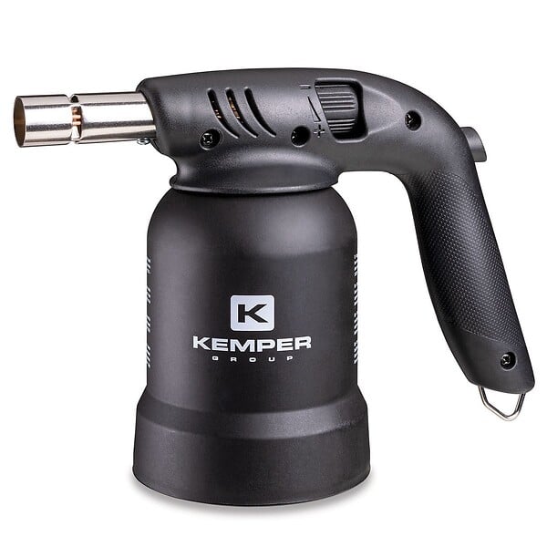 KEMPER - Lampe à souder à gaz Professionnelle Utilisation 360° Chalumeau Gaz Allumage piezo 4 Cartouches gaz Perçables KEMPER - large