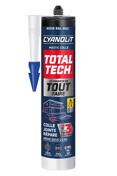 CYANOLIT - Colle fixation MS polymère Total Tech - Noir - 290ml - large
