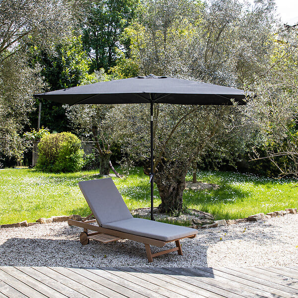 HAPPY GARDEN - Parasol droit HAPUNA rectangulaire 2x3m noir - large