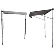 HAPPY GARDEN - Store banne pour balcon CHENE 2 × 1,2m - Toile grise et structure grise - vignette