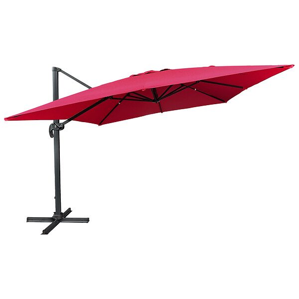 HAPPY GARDEN - Parasol déporté MOLOKAI carré 3x3m fuchsia + housse - large