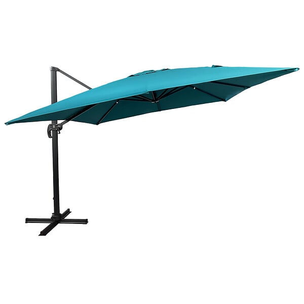 HAPPY GARDEN - Parasol déporté MOLOKAI carré 3x3m bleu + housse - large