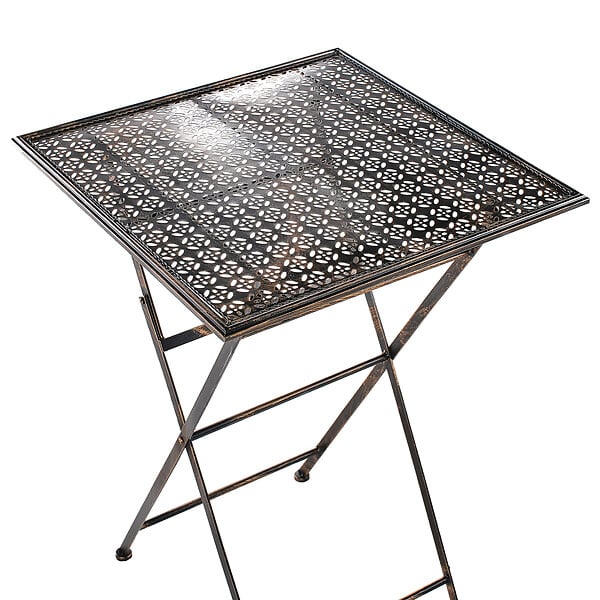 BELIANI - Table de bar de jardin BORMIO 60 cm 60 cm Métal Noir - large