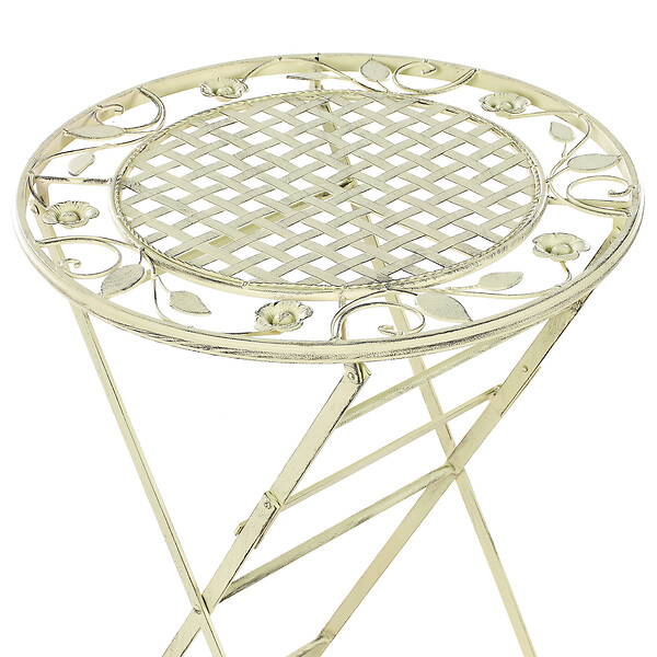 BELIANI - Table de bar de jardin BIVIO 60 cm 60 cm Métal Vert clair - large
