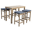 HAPPY GARDEN - Mange debout ARUBA en acacia massif 4 places - coussins gris - vignette