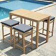 HAPPY GARDEN - Mange debout ARUBA en acacia massif 4 places - coussins gris - vignette