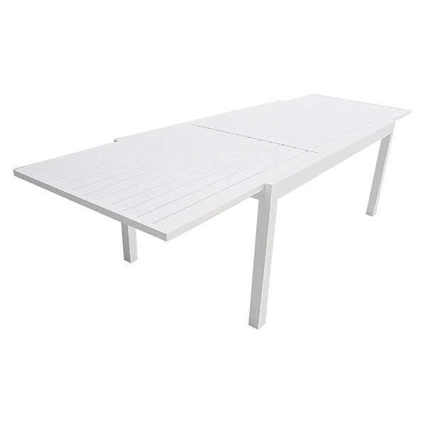 HAPPY GARDEN - Salon de jardin VENEZIA extensible 180/300 en aluminium 10 places - blanc - large