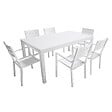 HAPPY GARDEN - Salon de jardin VENEZIA extensible 180/300 en aluminium 10 places - blanc - vignette