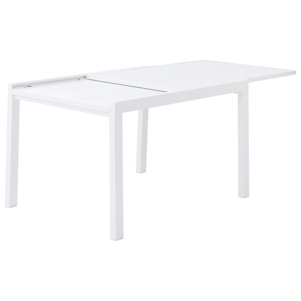 HAPPY GARDEN - Salon de jardin VENEZIA extensible 132/264 en aluminium blanc - 10 places - large