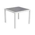 HAPPY GARDEN - Salon de jardin BERGAMO en textilène gris 4 places - aluminium blanc - vignette