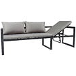 HAPPY GARDEN - Salon de jardin modulable IBIZA en tissu gris 7 places - aluminium anthracite - vignette
