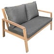 HAPPY GARDEN - Salon de jardin en acacia massif 4 places GILI - coussins gris - vignette