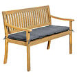 HAPPY GARDEN - Banc en acacia SIMILAN - coussins gris - vignette