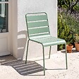 OVIALA - Chaise de jardin en métal vert sauge - Palavas - vignette