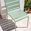 OVIALA - Chaise de jardin en métal vert sauge - Palavas - vignette