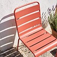 OVIALA - Chaise de jardin en métal argile - Palavas - vignette