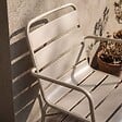 OVIALA - Fauteuil de jardin en métal ivoire - Palavas - vignette