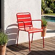 OVIALA - Fauteuil de jardin en métal rouge - Palavas - vignette