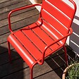 OVIALA - Fauteuil de jardin en métal rouge - Palavas - vignette