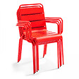 OVIALA - Fauteuil de jardin en métal rouge - Palavas - vignette