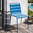 OVIALA - Chaise de jardin en métal bleu pacific  - Palavas - vignette