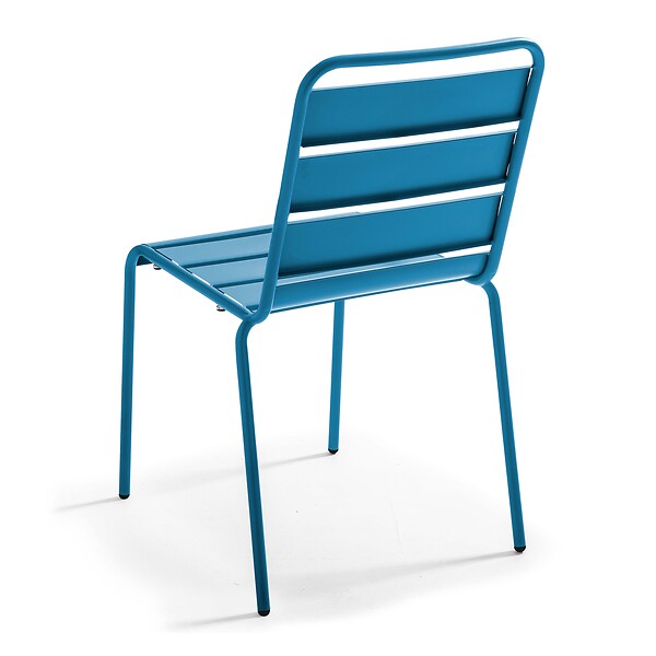 OVIALA - Chaise de jardin en métal bleu pacific  - Palavas - large