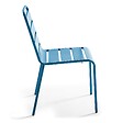 OVIALA - Chaise de jardin en métal bleu pacific  - Palavas - vignette