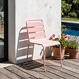 OVIALA - Chaise de jardin en métal rose poudré - Palavas - vignette