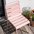 OVIALA - Chaise de jardin en métal rose poudré - Palavas - vignette