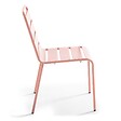 OVIALA - Chaise de jardin en métal rose poudré - Palavas - vignette