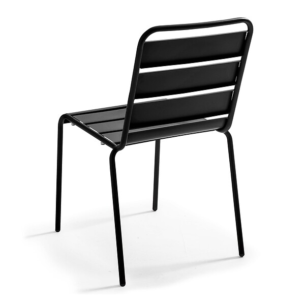 OVIALA - Chaise de jardin en métal noir - Palavas - large