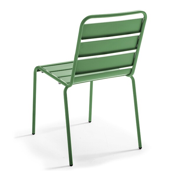 OVIALA - Chaise de jardin en métal vert cactus - Palavas - large