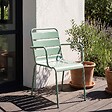 OVIALA - Fauteuil de jardin en métal vert sauge - Palavas - vignette