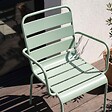 OVIALA - Fauteuil de jardin en métal vert sauge - Palavas - vignette