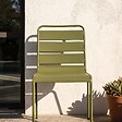 OVIALA - Chaise de jardin en métal vert kaki - Palavas - vignette