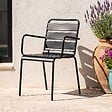 OVIALA - Fauteuil de jardin en métal noir - Palavas - vignette