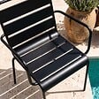 OVIALA - Fauteuil de jardin en métal noir - Palavas - vignette