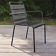 OVIALA - Fauteuil de jardin en métal noir - Palavas - vignette