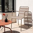 OVIALA - Fauteuil de jardin en métal taupe - Palavas - vignette