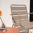 OVIALA - Fauteuil de jardin en métal taupe - Palavas - vignette