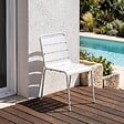 OVIALA - Chaise de jardin en métal blanc - Palavas - vignette