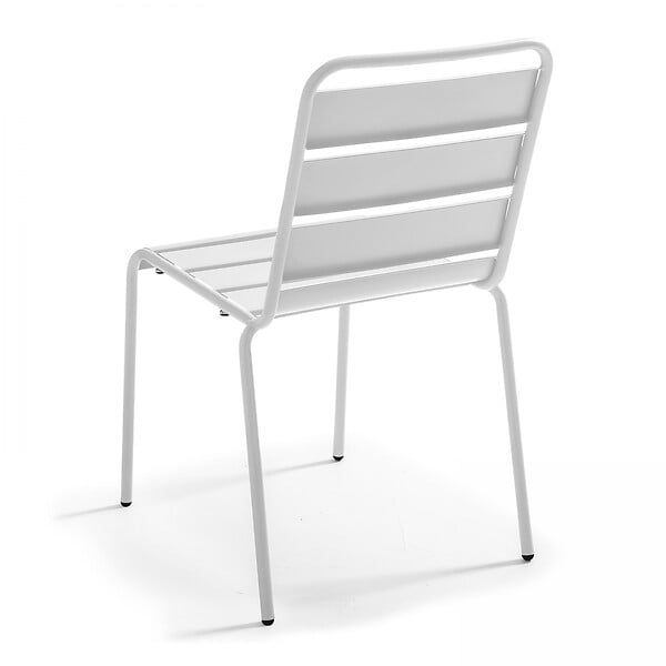 OVIALA - Chaise de jardin en métal blanc - Palavas - large