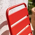 OVIALA - Chaise de jardin en métal rouge - Palavas - vignette