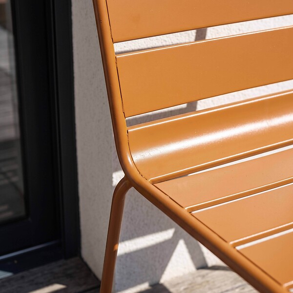 OVIALA - Chaise de jardin en métal caramel - Palavas - large