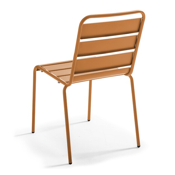 OVIALA - Chaise de jardin en métal caramel - Palavas - large
