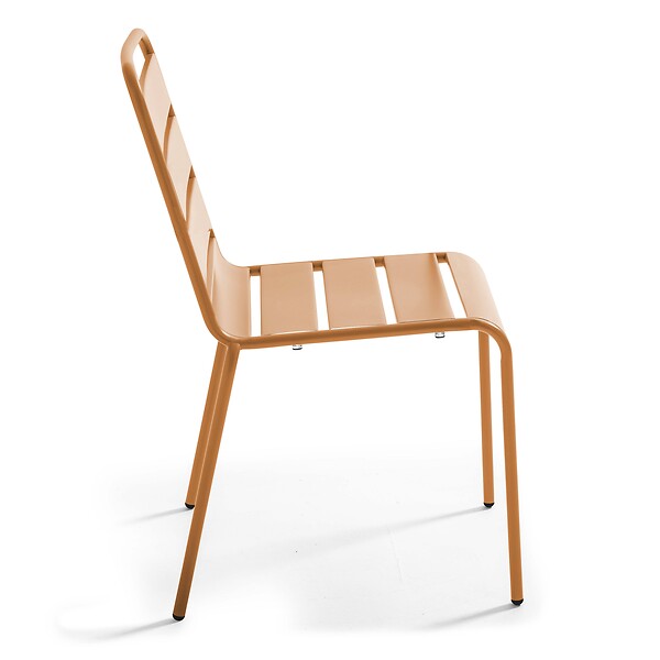 OVIALA - Chaise de jardin en métal caramel - Palavas - large