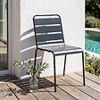 OVIALA - Chaise de jardin en métal gris anthracite - Palavas - vignette