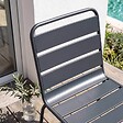 OVIALA - Chaise de jardin en métal gris anthracite - Palavas - vignette