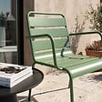 OVIALA - Fauteuil de jardin en métal vert cactus  - Palavas - vignette