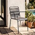 OVIALA - Fauteuil de jardin en métal gris anthracite - Palavas - vignette